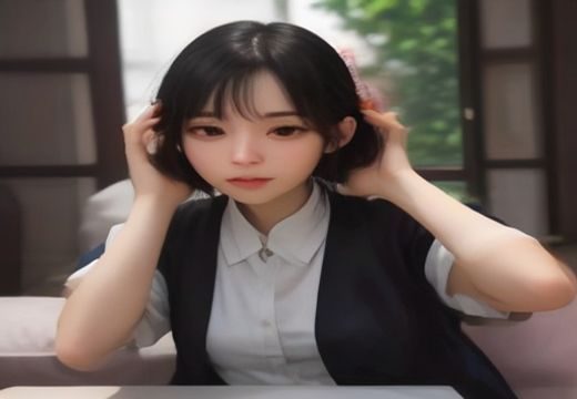 家有女友人物关系示意图，男女主角并肩站立，背景是温馨的居家环境，焦糖暖调光线